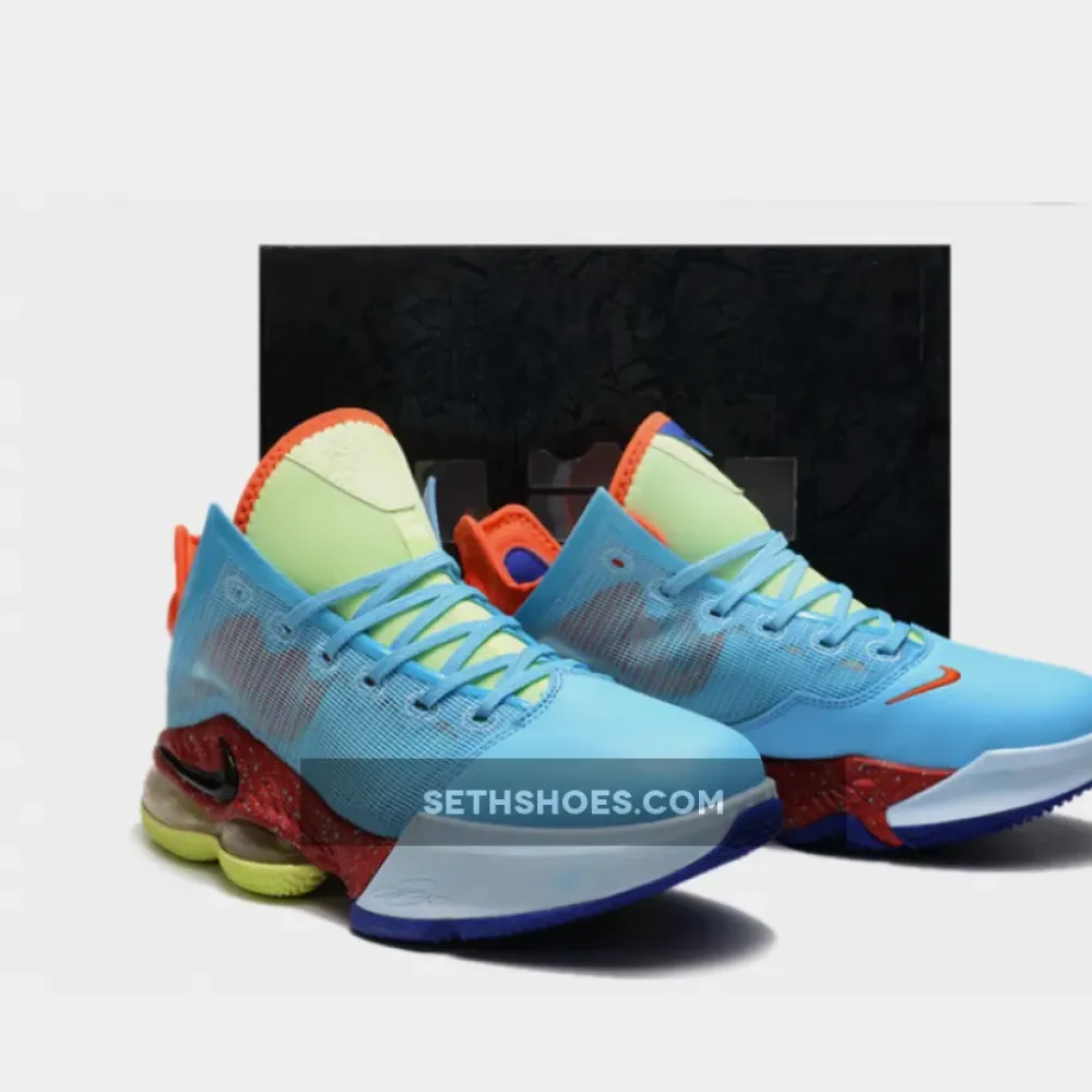 Nike LeBron 19 Low Blue Chill/Black-Light Crimson  DO9829-400