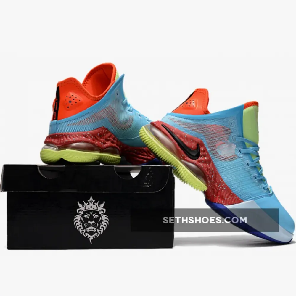 Nike LeBron 19 Low Blue Chill/Black-Light Crimson  DO9829-400