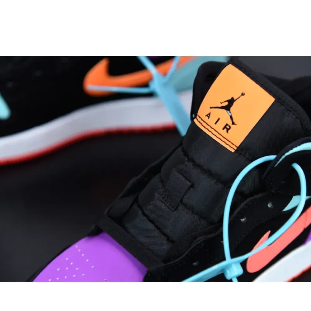 Air Jordan 1 Mid “Candy” Black Orange Purple 554725-083