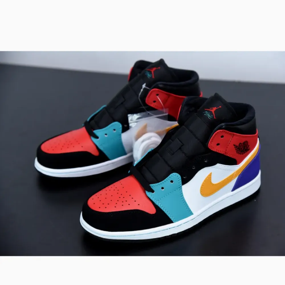 Air Jordan 1 Mid Bred Multi-Color  554724-125