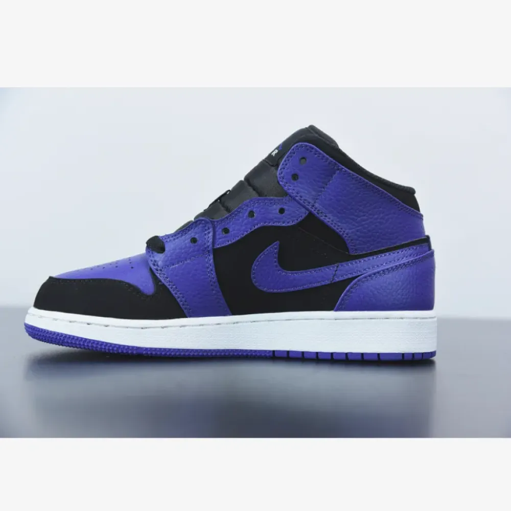 Air Jordan 1 Mid Black Dark Concord  554724-051