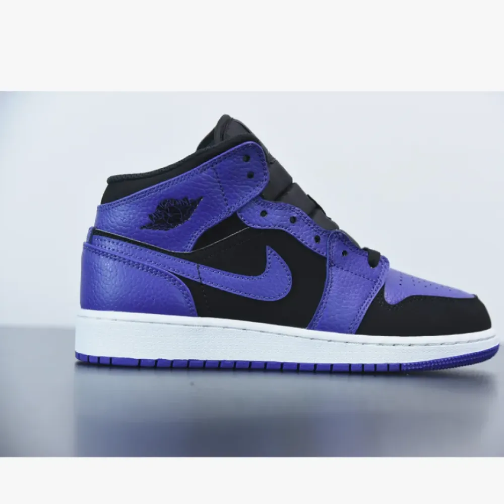 Air Jordan 1 Mid Black Dark Concord  554724-051