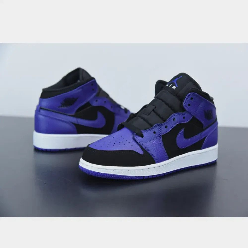 Air Jordan 1 Mid Black Dark Concord  554724-051