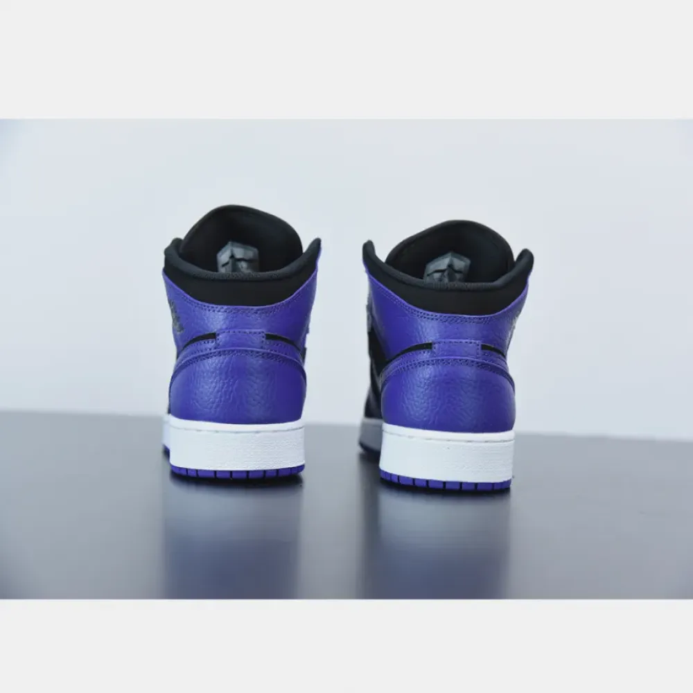 Air Jordan 1 Mid Black Dark Concord  554724-051