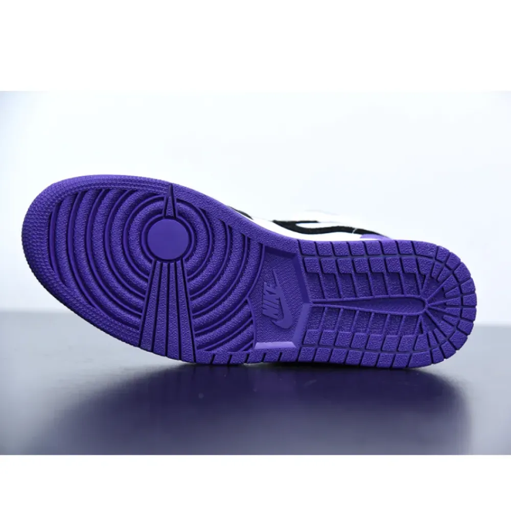 Air Jordan 1 Mid SE White/Black/Grey/Court Purple 852542-105