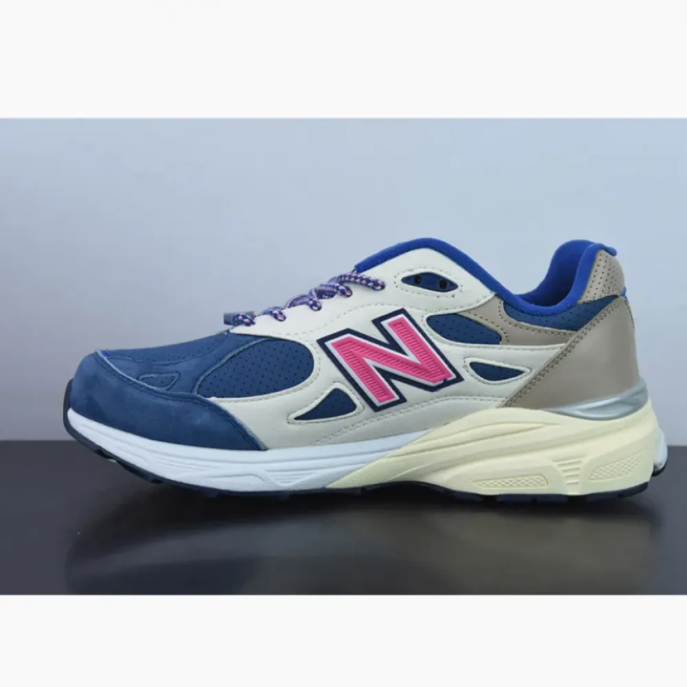 Kith x New Balance 990v3 “Daytona” Navy/Sail/Pink/Brown/Blue M990KH3