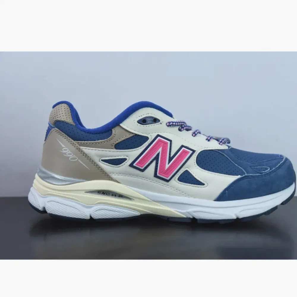 Kith x New Balance 990v3 “Daytona” Navy/Sail/Pink/Brown/Blue M990KH3