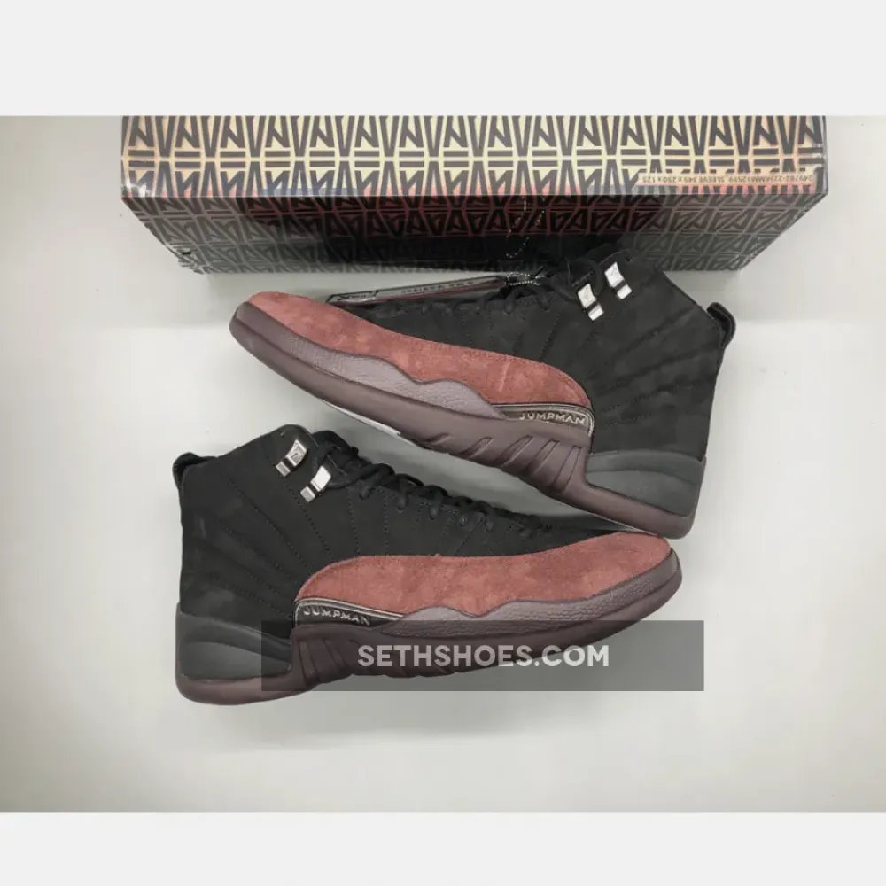 A Ma Maniére x Air Jordan 12 Black/Black-Burgundy Crush  DV6989-001