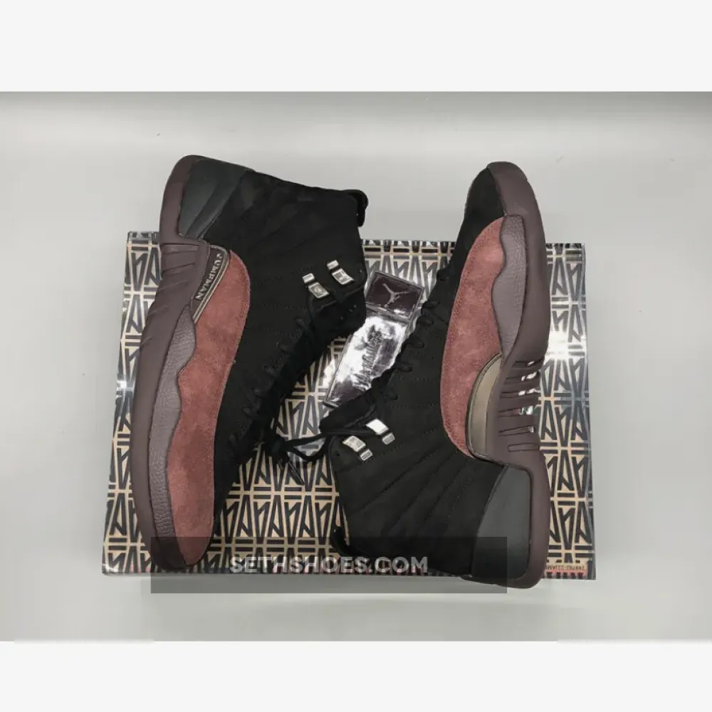 A Ma Maniére x Air Jordan 12 Black/Black-Burgundy Crush  DV6989-001
