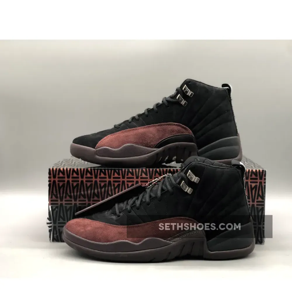 A Ma Maniére x Air Jordan 12 Black/Black-Burgundy Crush  DV6989-001