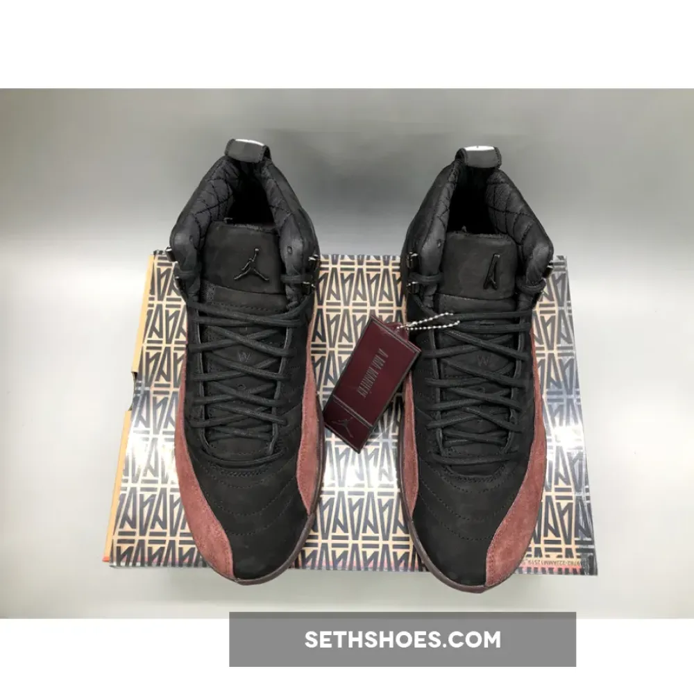 A Ma Maniére x Air Jordan 12 Black/Black-Burgundy Crush  DV6989-001