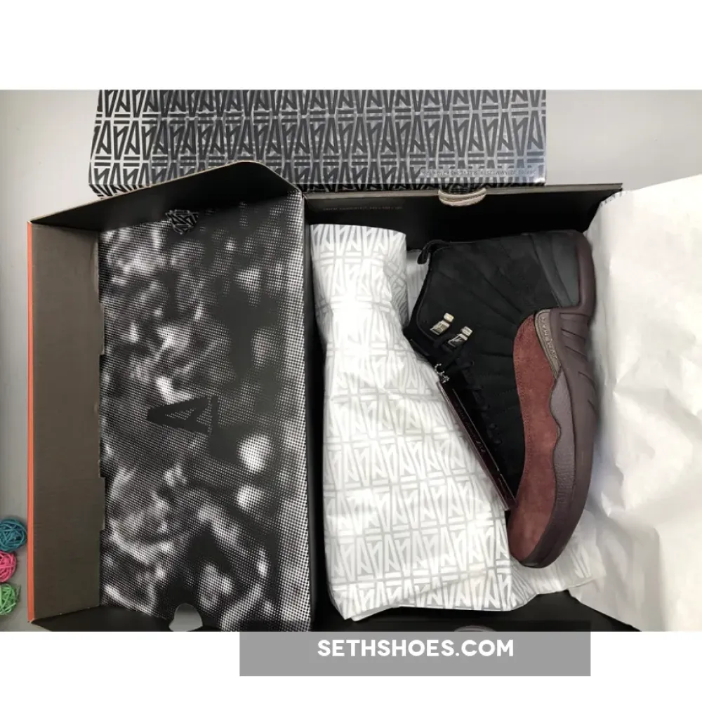 A Ma Maniére x Air Jordan 12 Black/Black-Burgundy Crush  DV6989-001