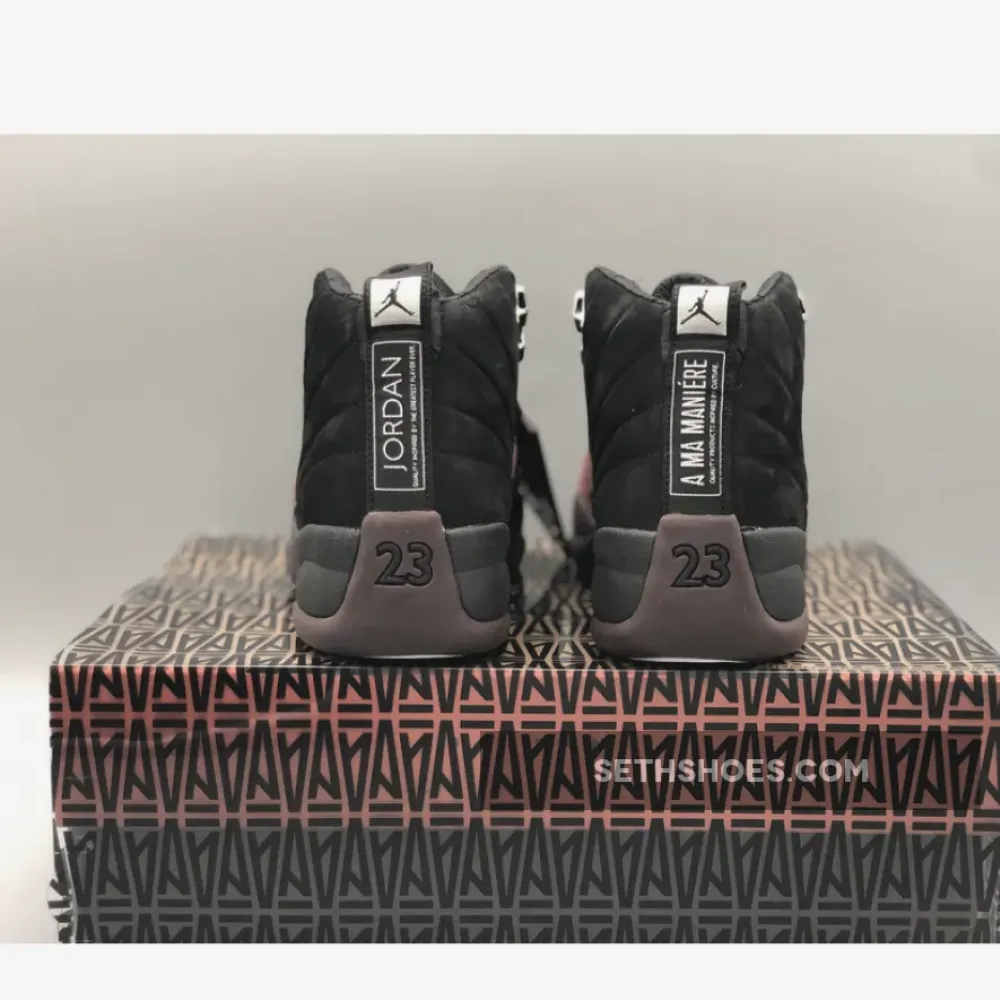 A Ma Maniére x Air Jordan 12 Black/Black-Burgundy Crush  DV6989-001