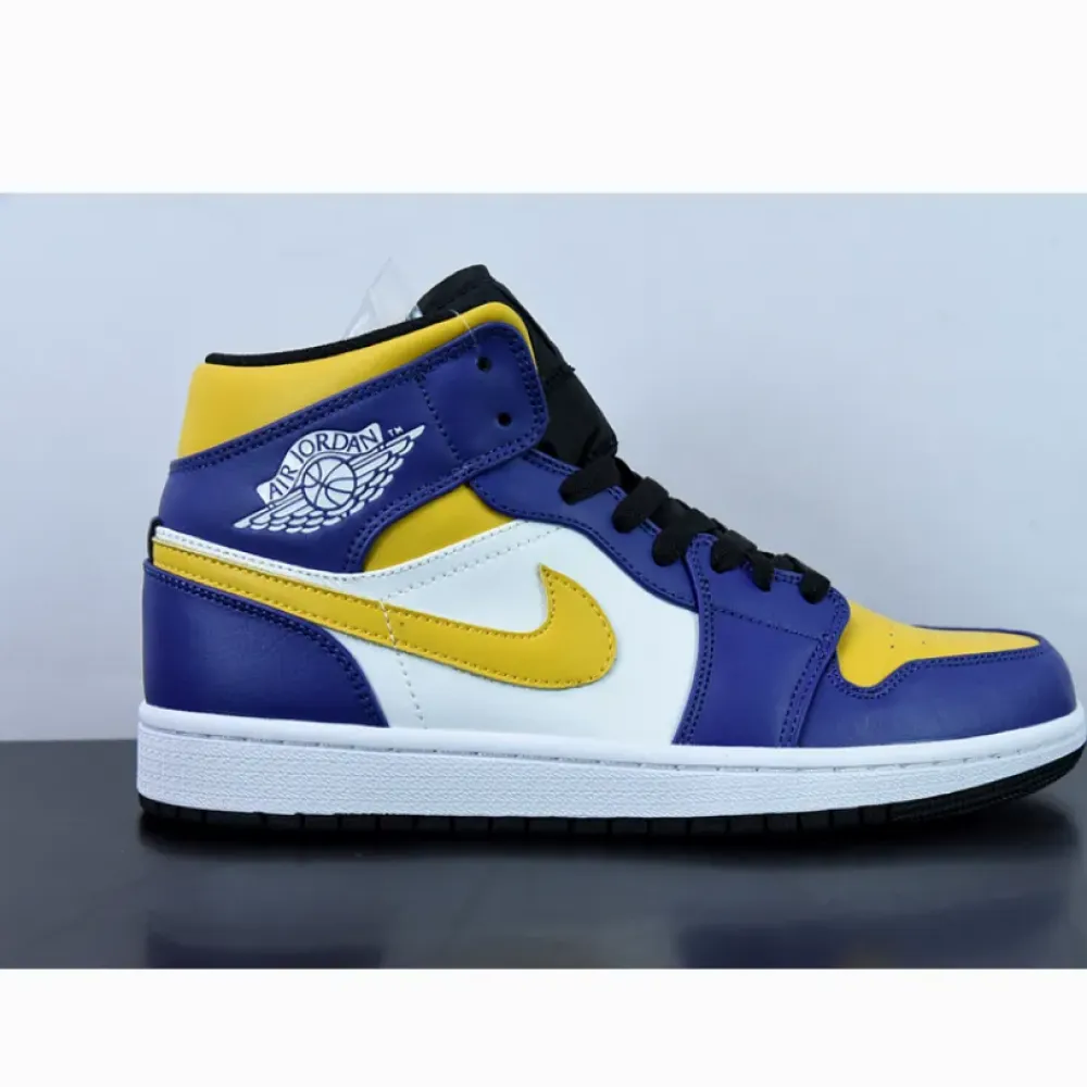 Air Jordan 1 Mid “Lakers” Purple/White-Yellow-Black  DQ8426-517