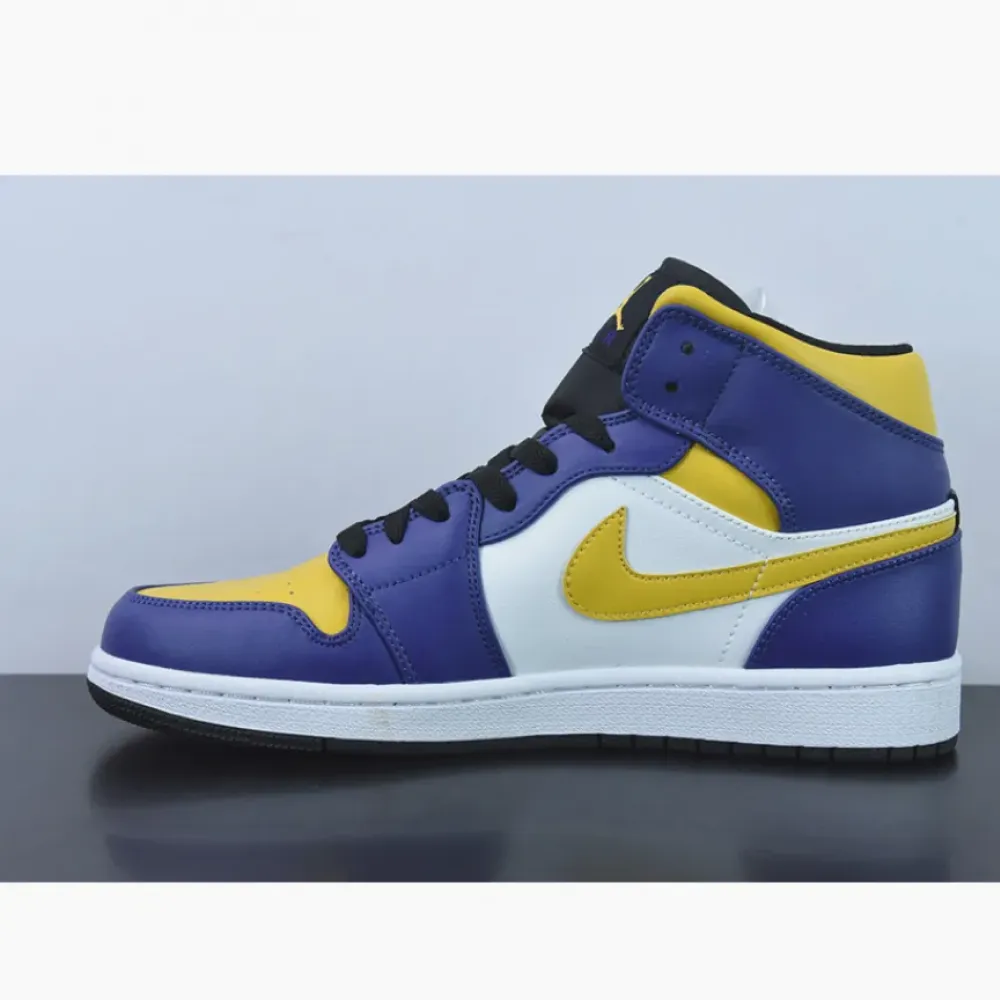 Air Jordan 1 Mid “Lakers” Purple/White-Yellow-Black  DQ8426-517