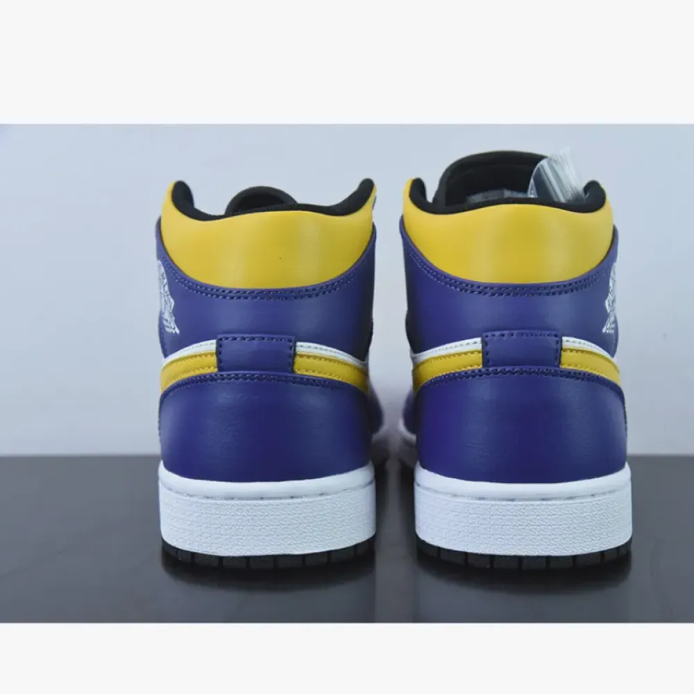 Air Jordan 1 Mid “Lakers” Purple/White-Yellow-Black  DQ8426-517