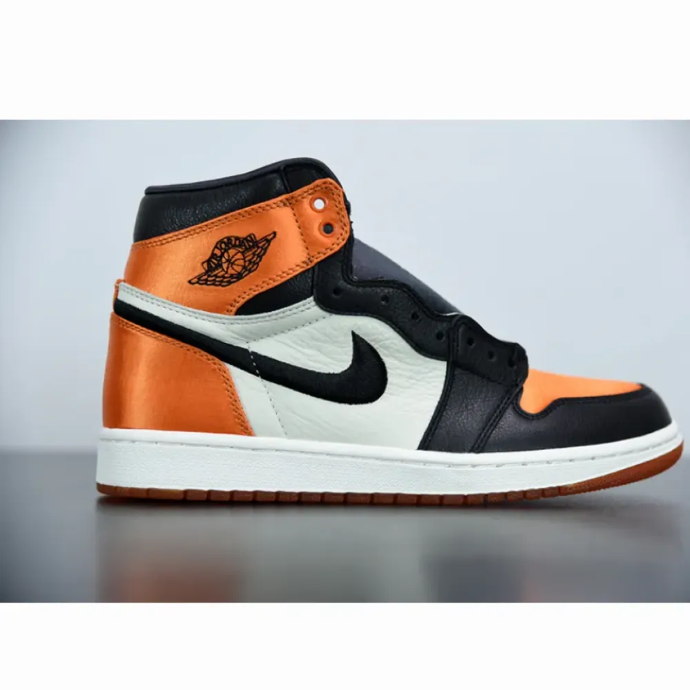 Air Jordan 1 Retro High Satin ‘Shattered Backboard’ Black/Starfish-Sail AV3725-010