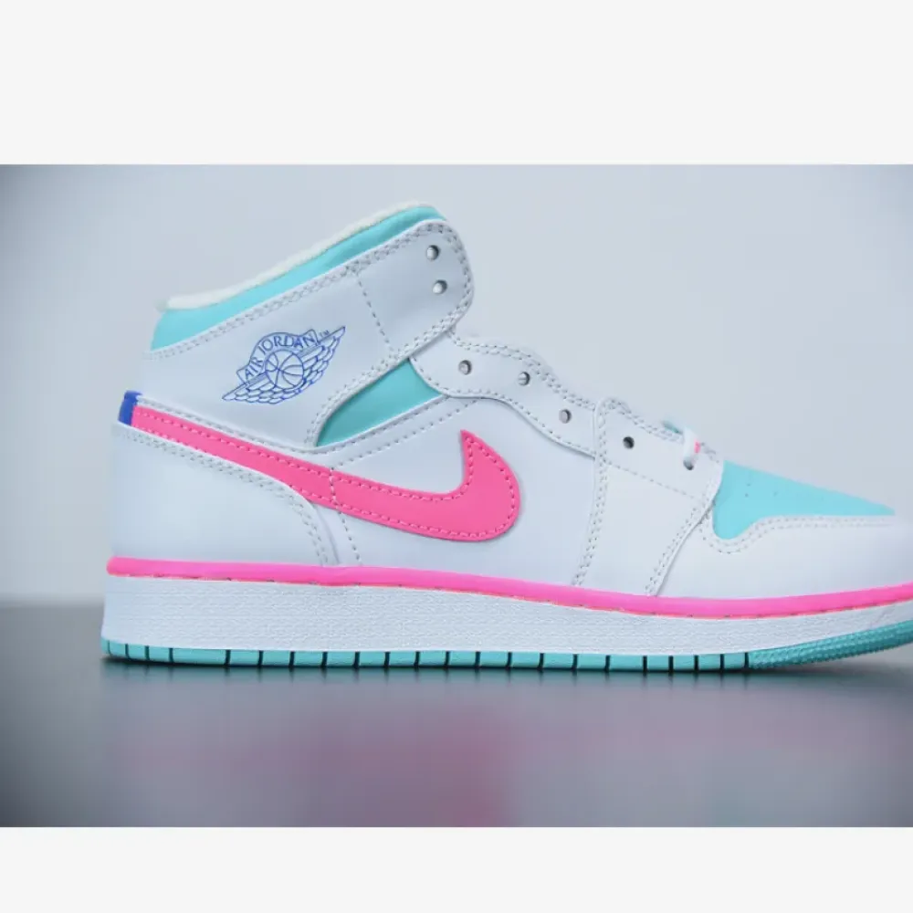 Air Jordan 1 Mid GS White Digital Pink  555112-102
