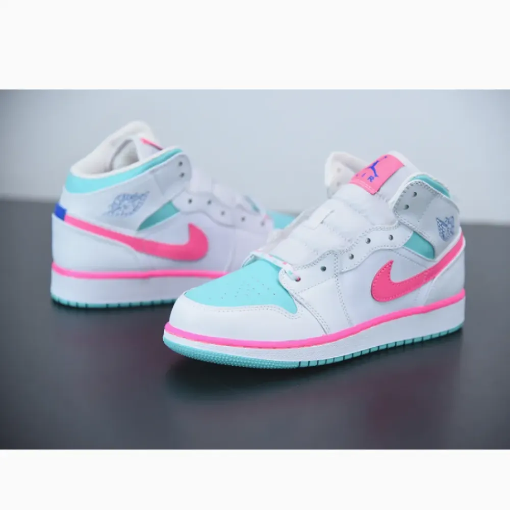 Air Jordan 1 Mid GS White Digital Pink  555112-102