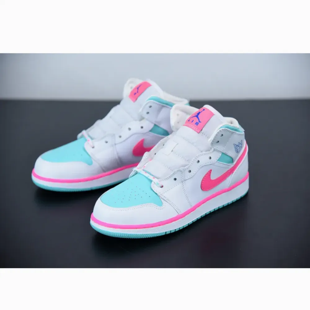 Air Jordan 1 Mid GS White Digital Pink  555112-102