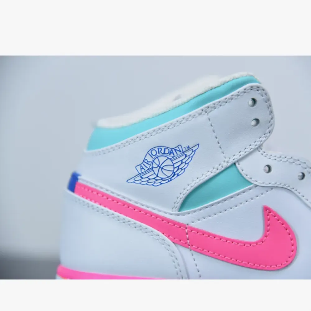 Air Jordan 1 Mid GS White Digital Pink  555112-102