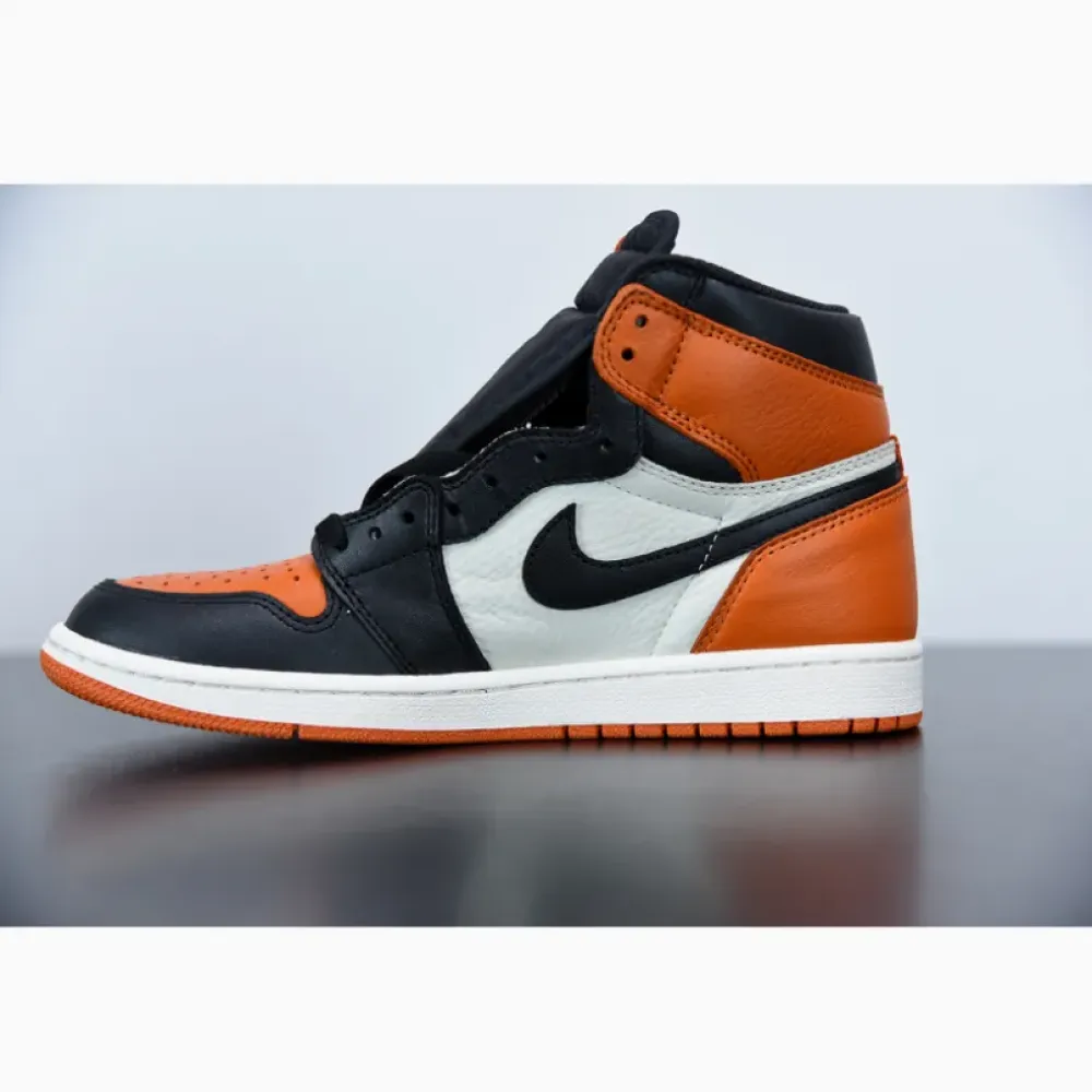 Air Jordan 1 Retro High OG ‘Shattered Backboard’ Black/White-Team Orange 555088-005