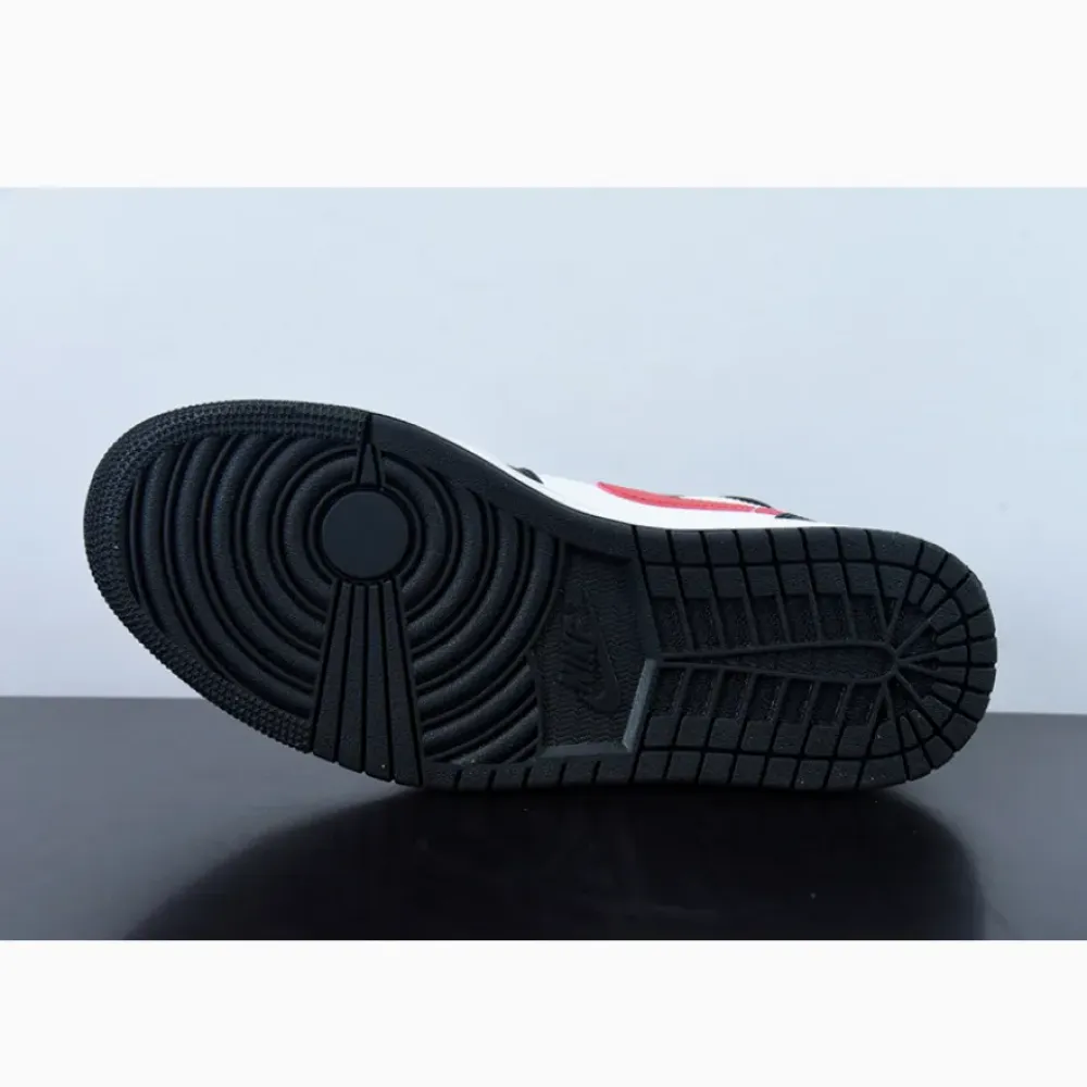 Air Jordan 1 Mid “Bred Toe” Black/White-Fire Red  554724-079