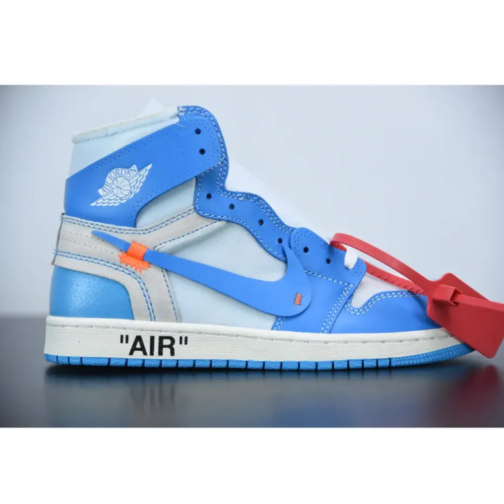 OFF-WHITE x Air Jordan 1 Retro High OG White/Dark Powder Blue-Cone AQ0818-148