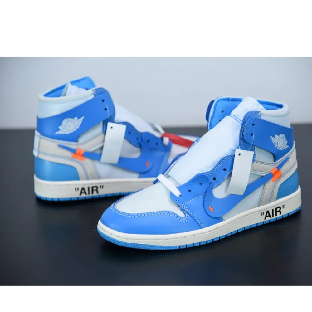 OFF-WHITE x Air Jordan 1 Retro High OG White/Dark Powder Blue-Cone AQ0818-148