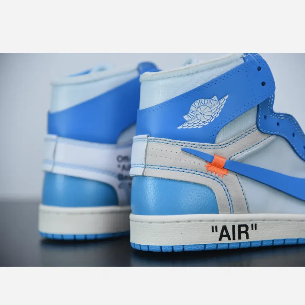OFF-WHITE x Air Jordan 1 Retro High OG White/Dark Powder Blue-Cone AQ0818-148