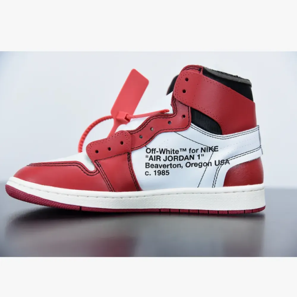 OFF-WHITE x Air Jordan 1 Retro High OG “The Ten” White/Black-Varsity Red AA3834-101