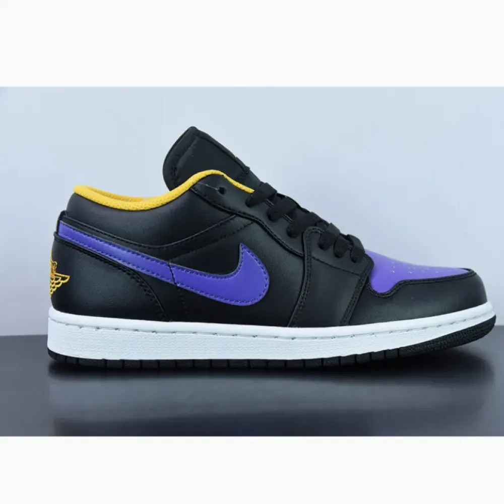 Air Jordan 1 Low Black/Dark Concord-Taxi  553558-075