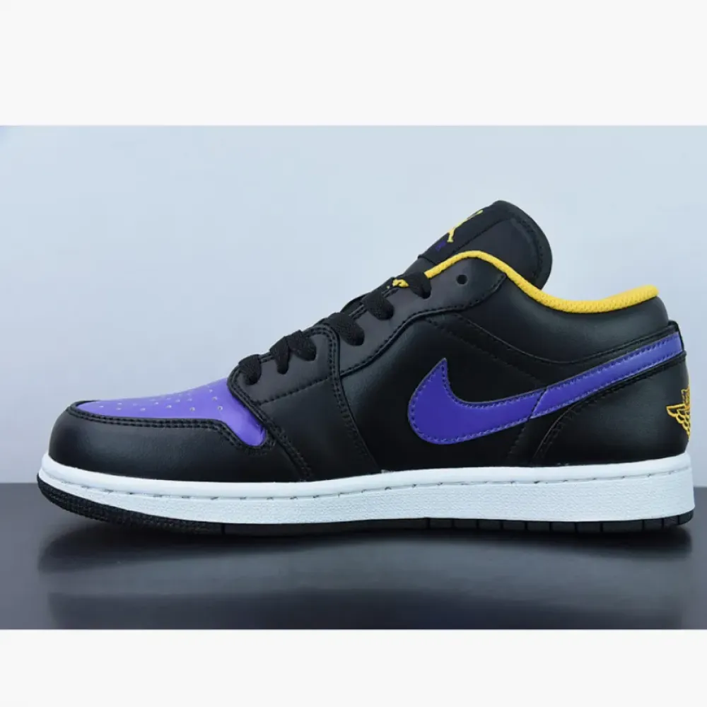 Air Jordan 1 Low Black/Dark Concord-Taxi  553558-075