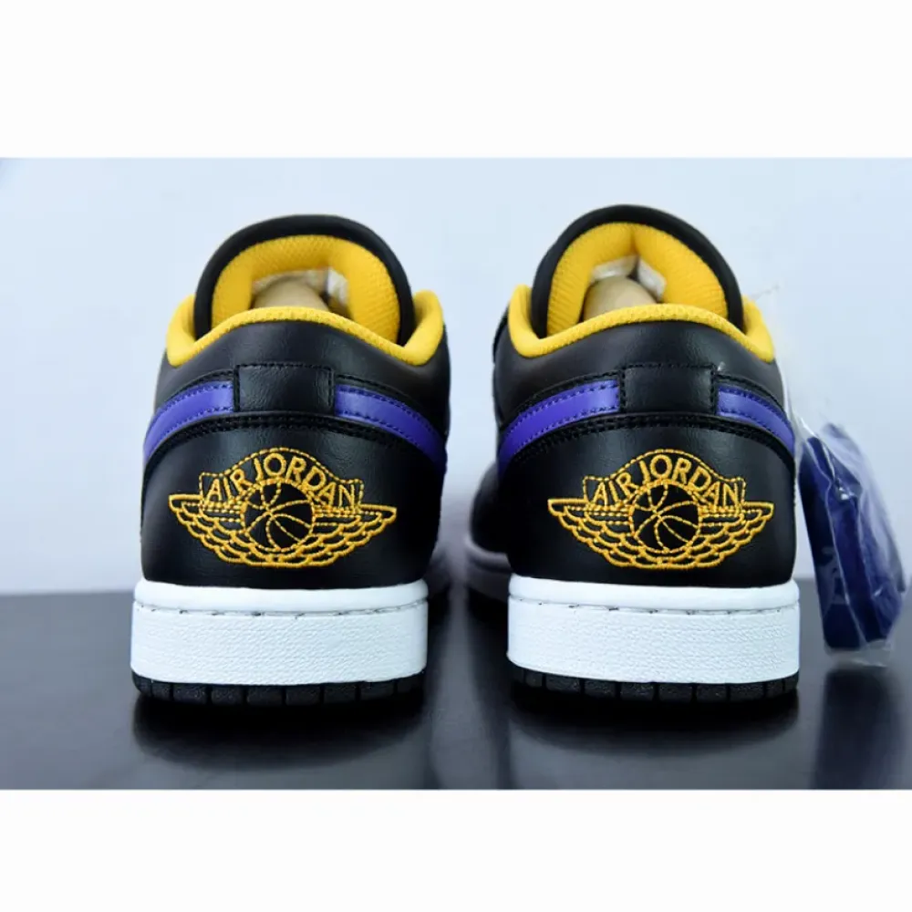 Air Jordan 1 Low Black/Dark Concord-Taxi  553558-075