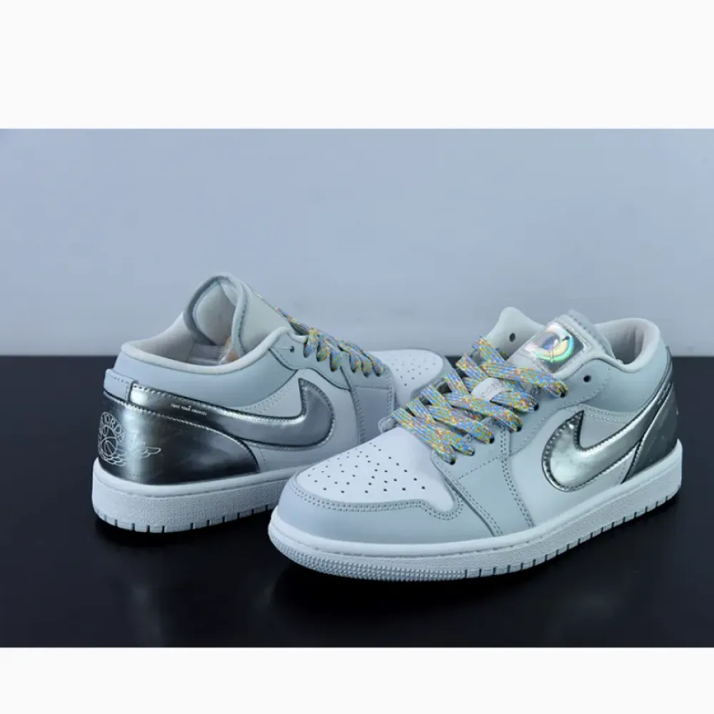 Air Jordan 1 Low “Lucky Dip” White/Light Grey  DX6070-101