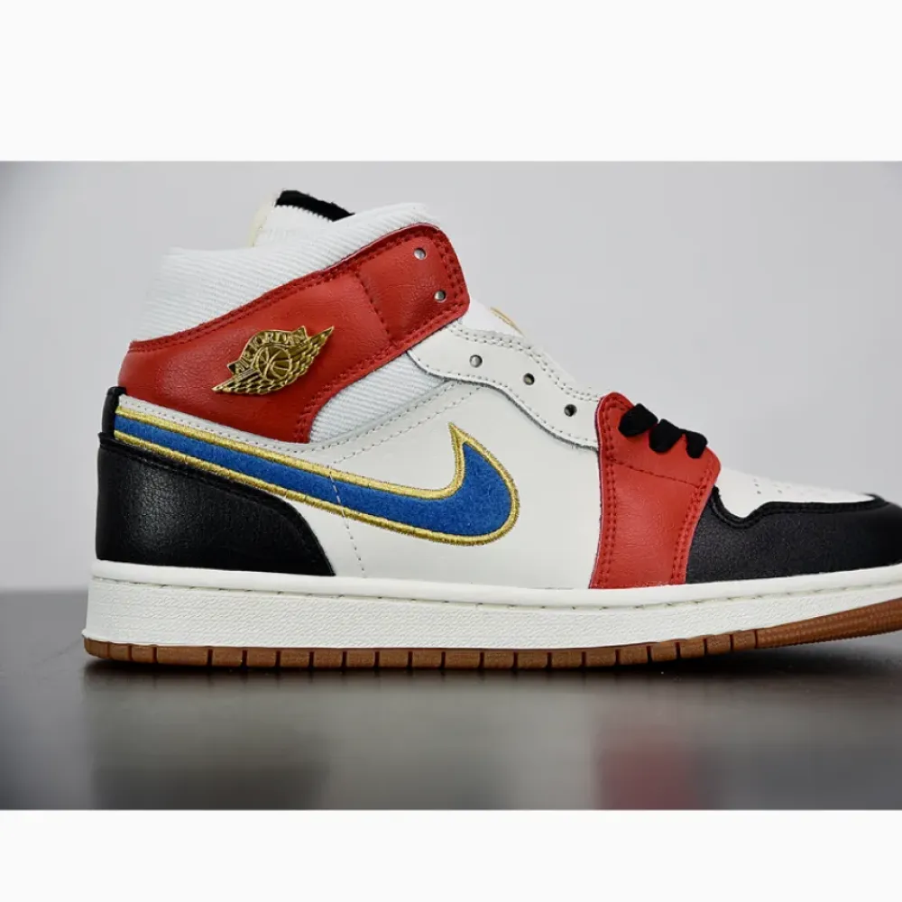 Air Jordan 1 Mid “Homecoming” Sail/Metallic Gold-Gym Red-Black DC1426-100