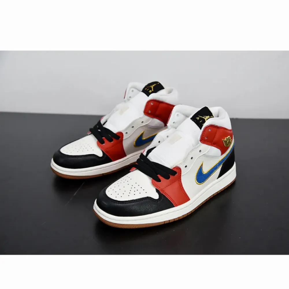 Air Jordan 1 Mid “Homecoming” Sail/Metallic Gold-Gym Red-Black DC1426-100