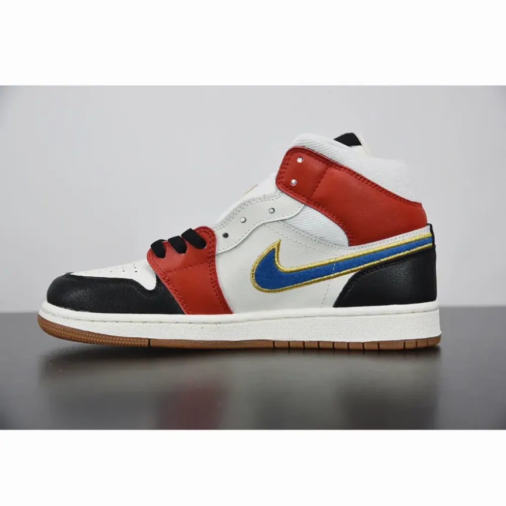 Air Jordan 1 Mid “Homecoming” Sail/Metallic Gold-Gym Red-Black DC1426-100