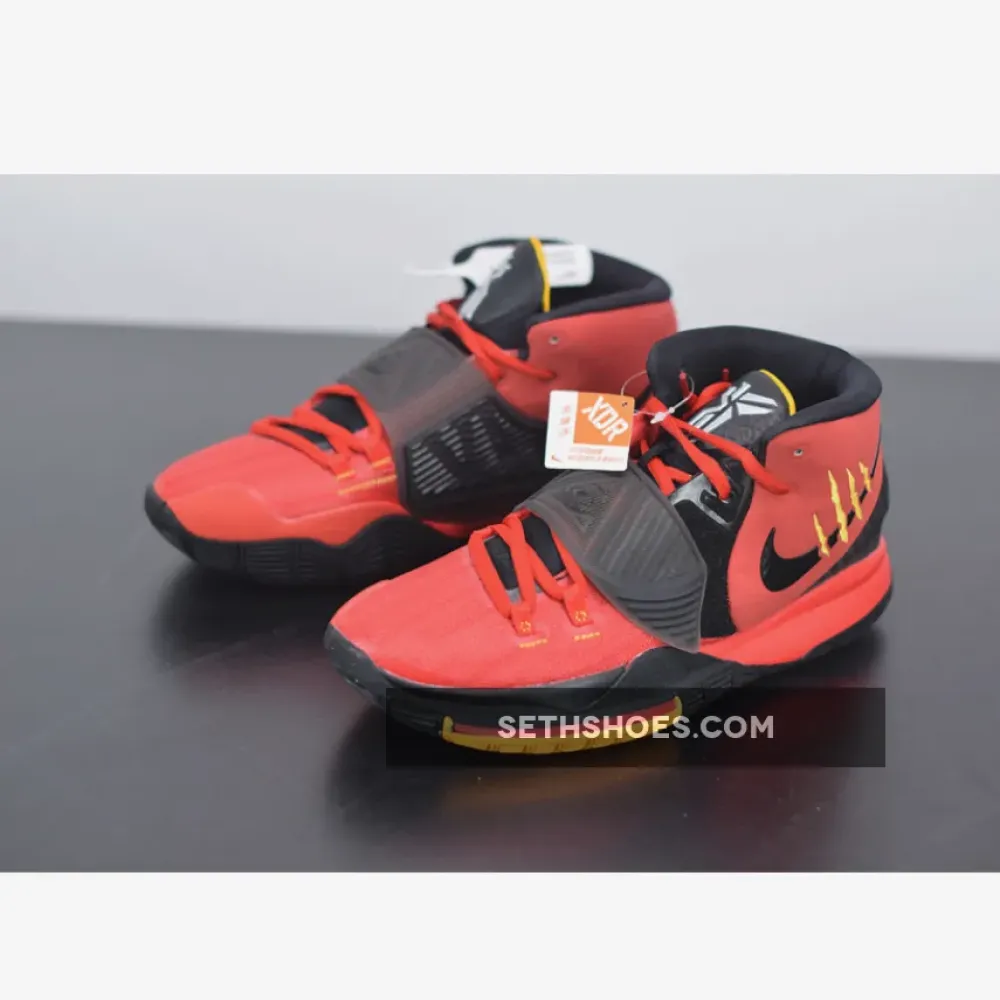 Nike Kyrie 6 “Bruce Lee” Comet Red/Black-Metallic Silver-Del Sol CJ1290-600