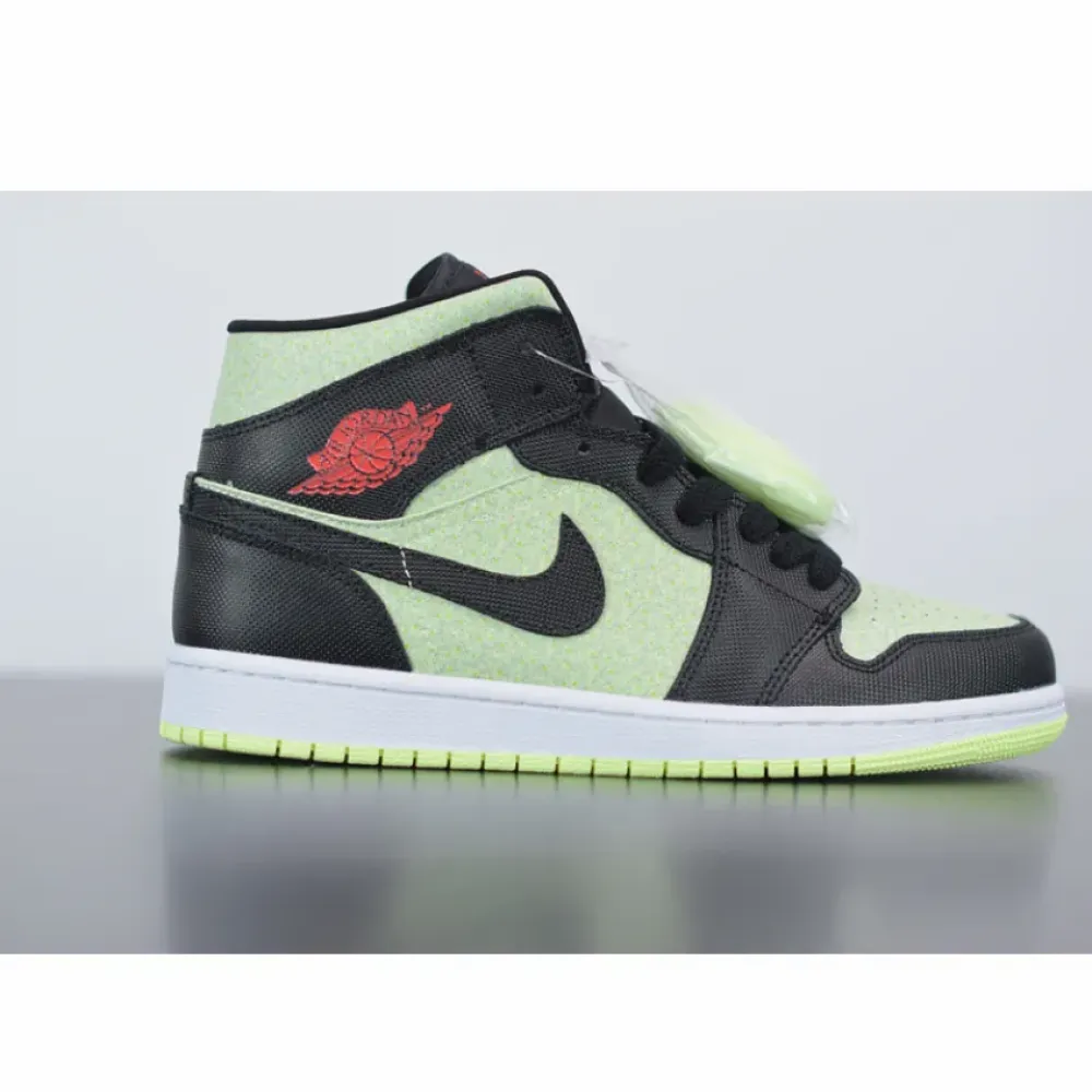 Air Jordan 1 Mid SE Black/Chile Red-Barely Volt CV5276-003