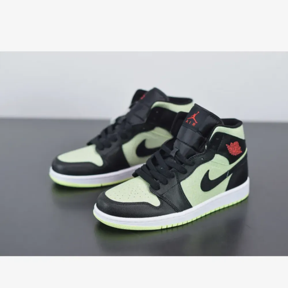 Air Jordan 1 Mid SE Black/Chile Red-Barely Volt CV5276-003