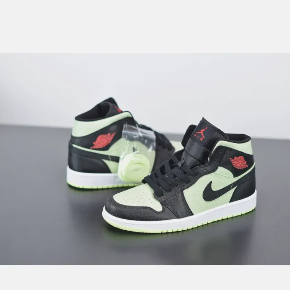 Air Jordan 1 Mid SE Black/Chile Red-Barely Volt CV5276-003