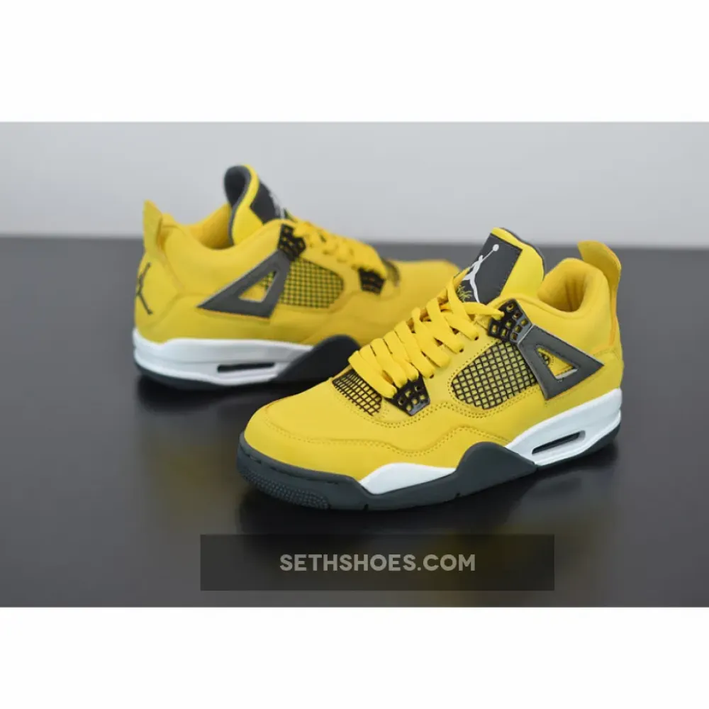 Air Jordan 4 Retro “Lightning” Tour Yellow/White-Dark Blue Grey CT8527-700