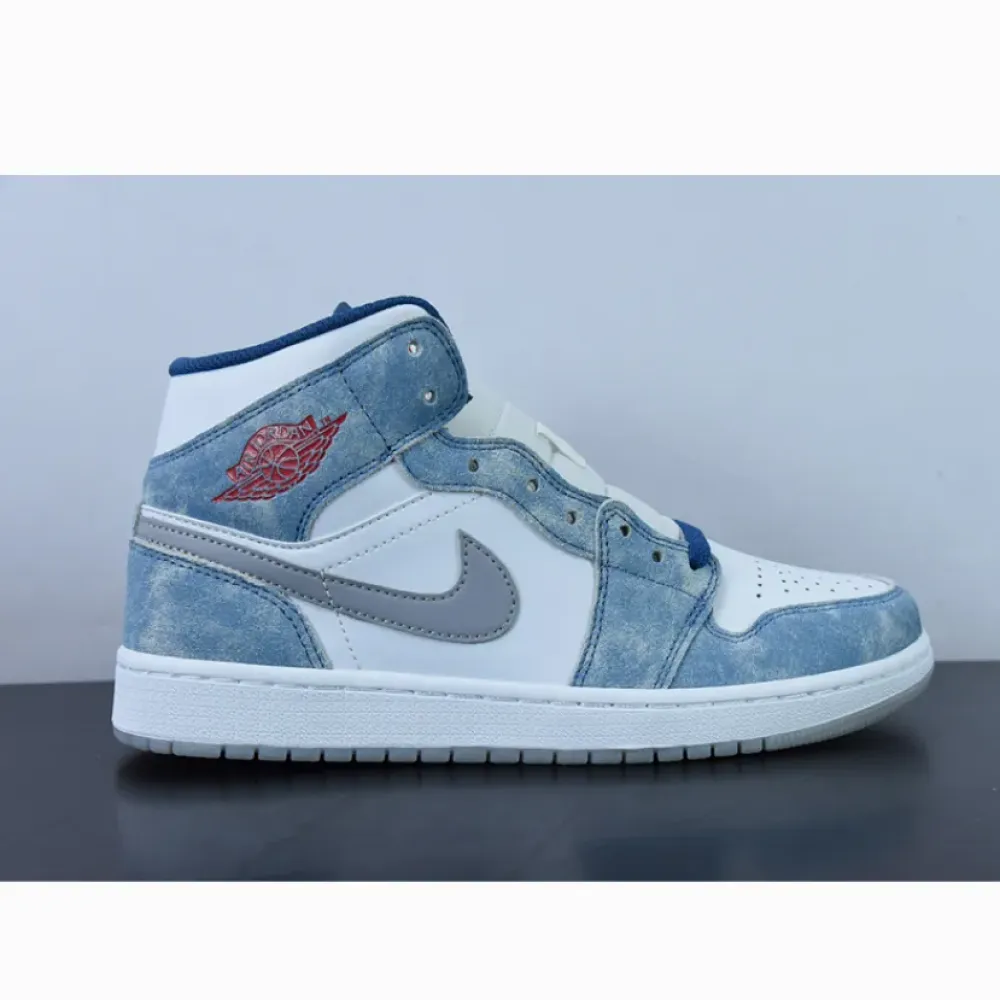 Air Jordan 1 Mid French Blue Fire Red  DN3706-401