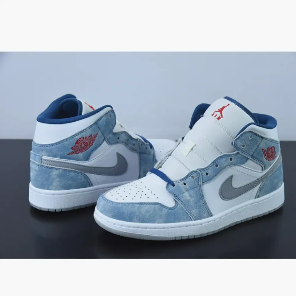 Air Jordan 1 Mid French Blue Fire Red  DN3706-401