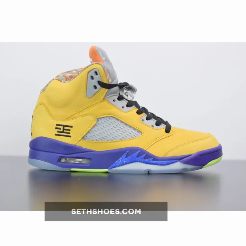 Air Jordan 5 “What The” Varsity Maize/Court Purple/Ghost Green/Solar Orange CZ5725-700