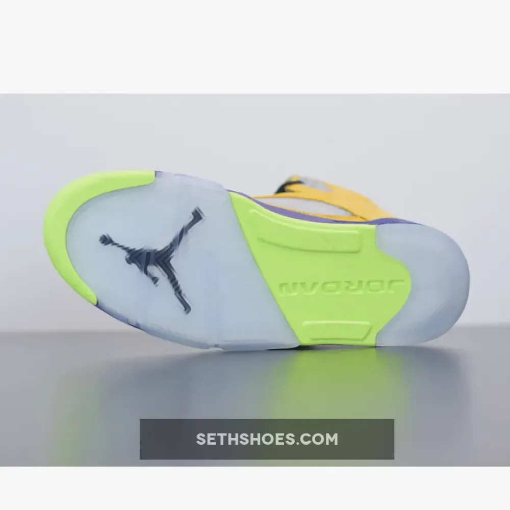 Air Jordan 5 “What The” Varsity Maize/Court Purple/Ghost Green/Solar Orange CZ5725-700