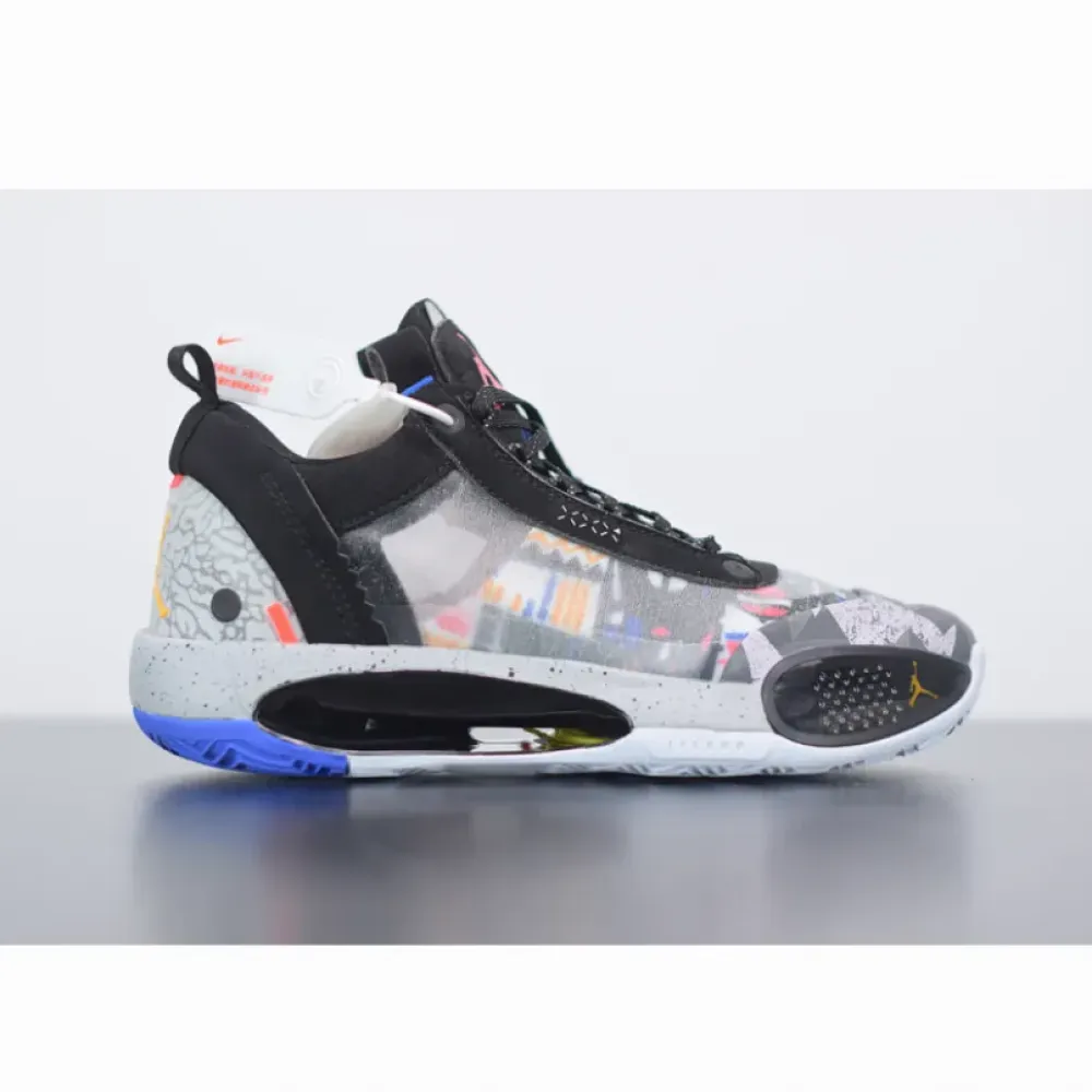 Air Jordan 34 Low Print White Blue  CZ7746-008