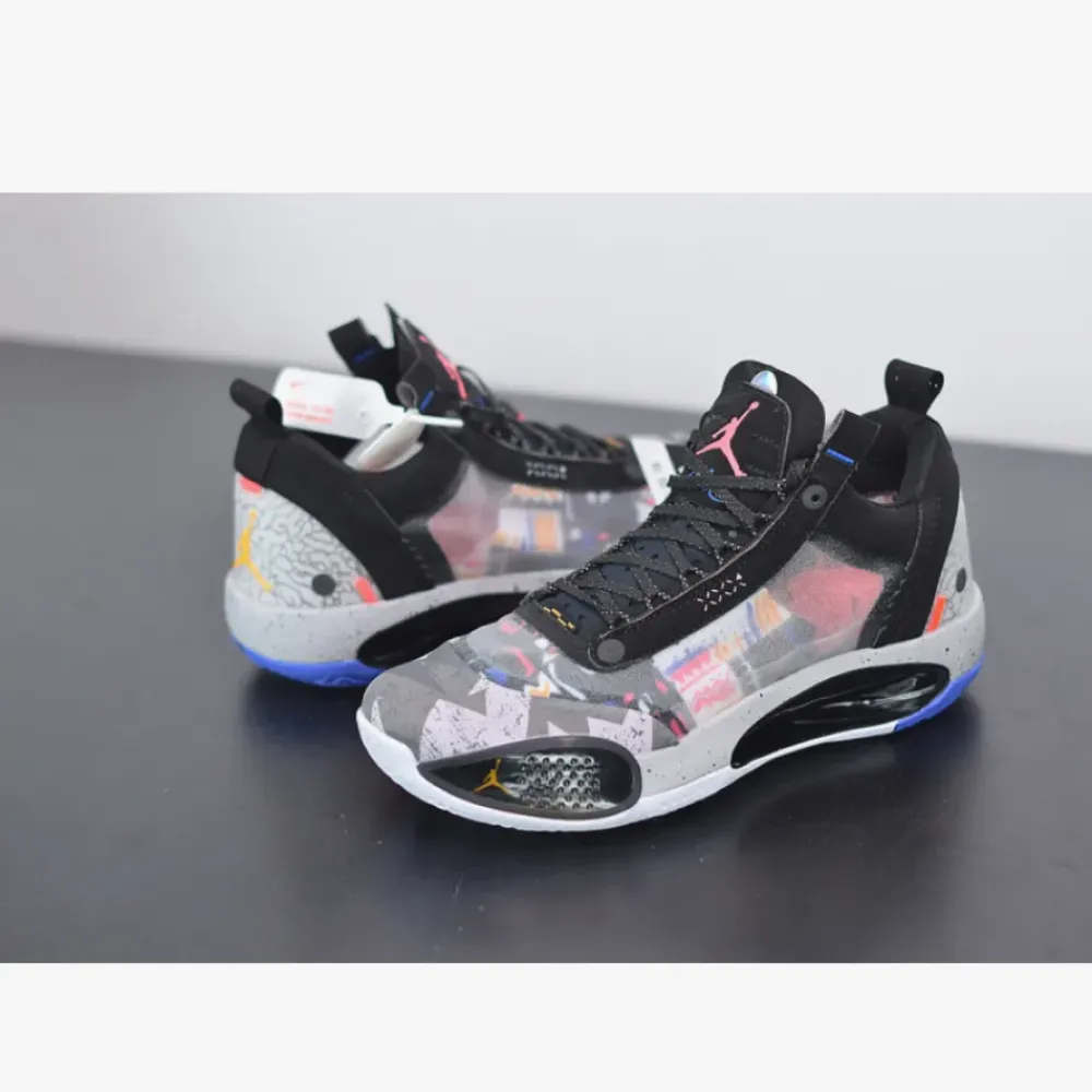 Air Jordan 34 Low Print White Blue  CZ7746-008