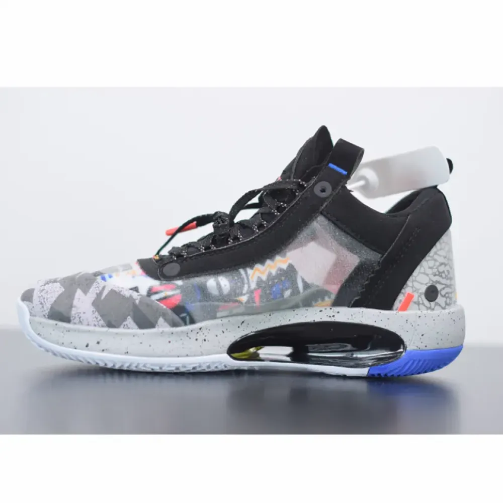 Air Jordan 34 Low Print White Blue  CZ7746-008